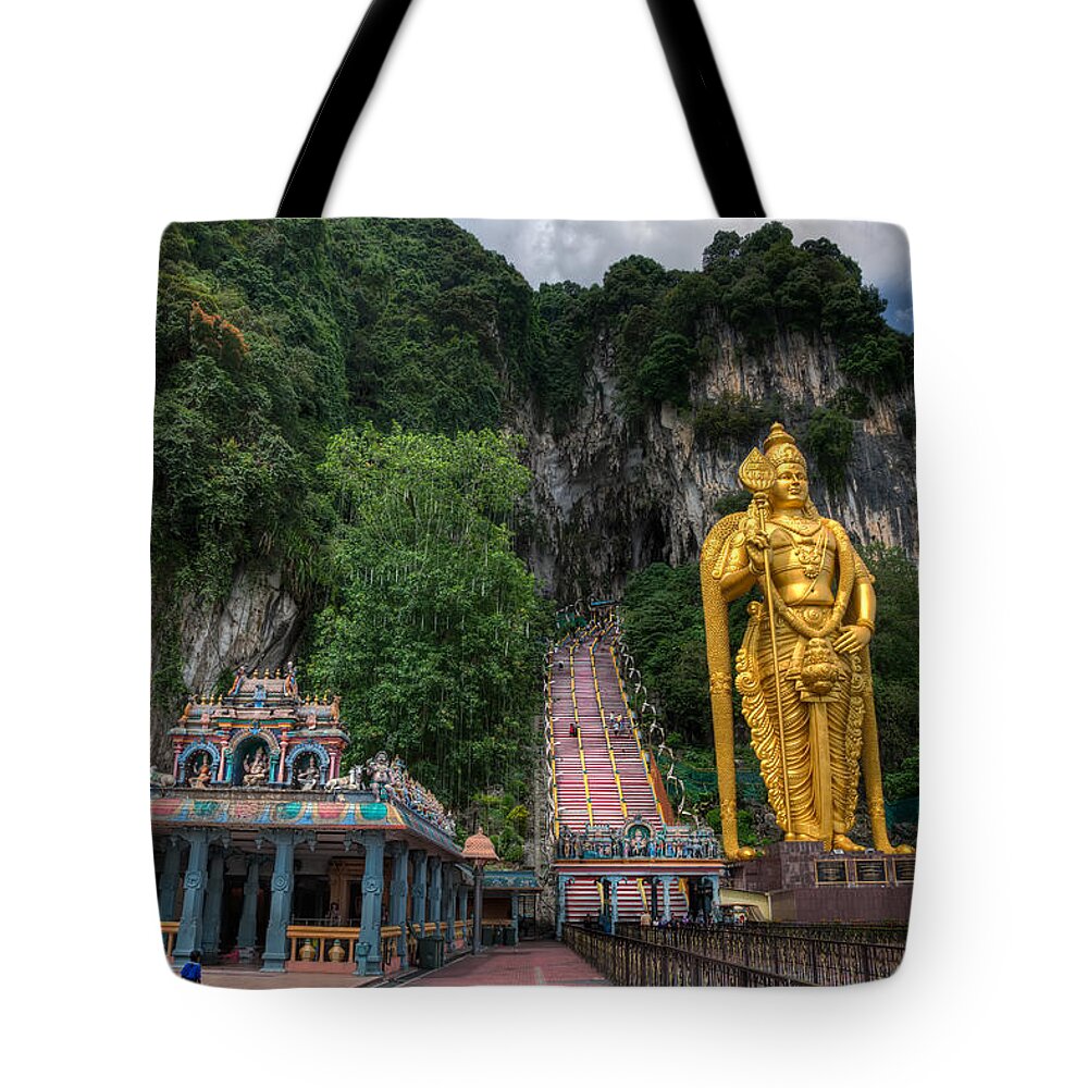 Batu Cave Tote Bag featuring the photograph Batu Caves Kuala Lumpur Malaysia by Adrian Evans