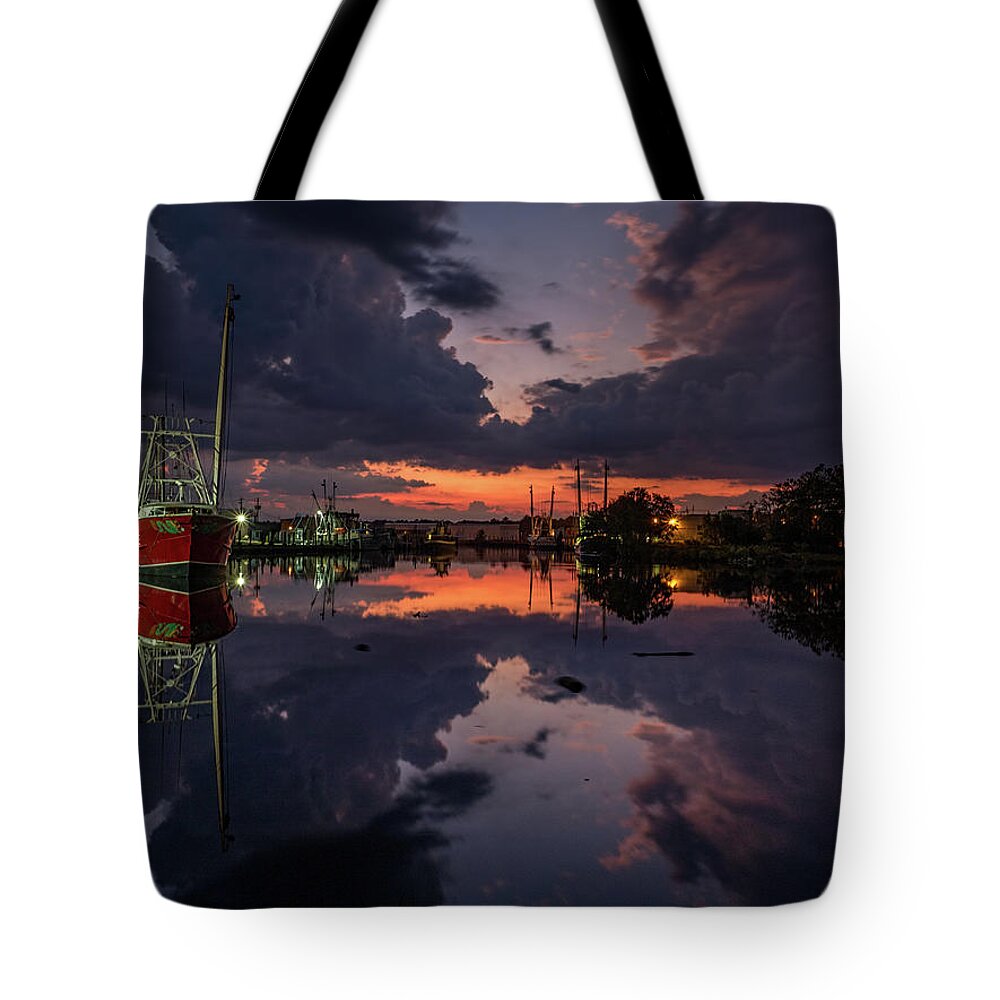 Bayou Tote Bag featuring the photograph Bayou Dusk and Reflection by Brad Boland