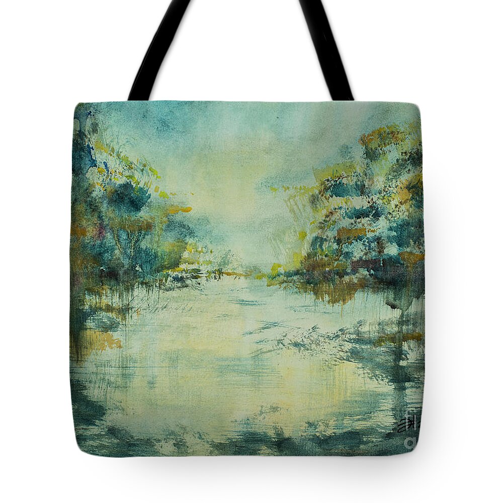 Cajun Tote Bag featuring the painting Bayou Fall by Francelle Theriot
