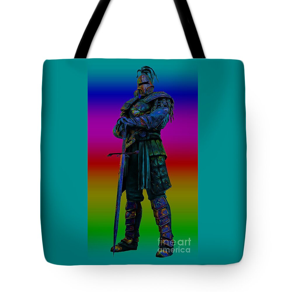 Armour Tote Bag featuring the mixed media Be Battle Ready by Beverly Guilliams