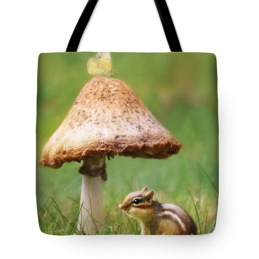 Chipmunk Tote Bag featuring the photograph Be My Shelter by Lori Deiter