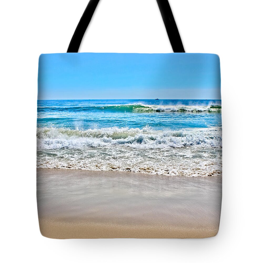 Ocean Tote Bag featuring the photograph Beach and Ocean Waves by Colleen Kammerer