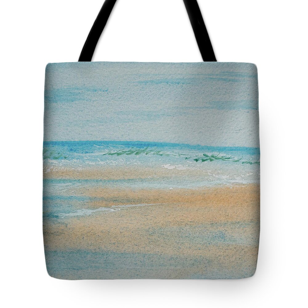 Beach Tote Bag featuring the painting Beach at High Tide by Dorothy Darden