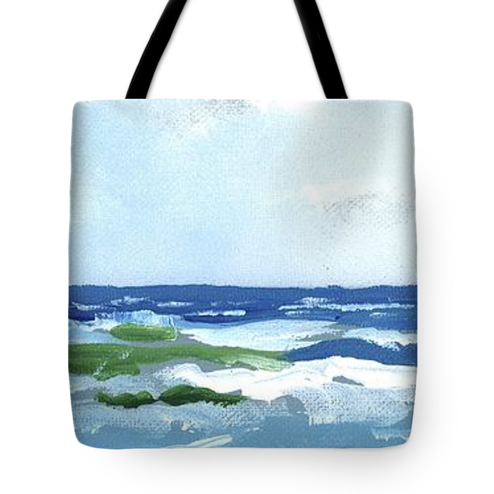 Isle Of Palms Tote Bag featuring the painting Beach At Isle Of Palms Two by Patrick Grills