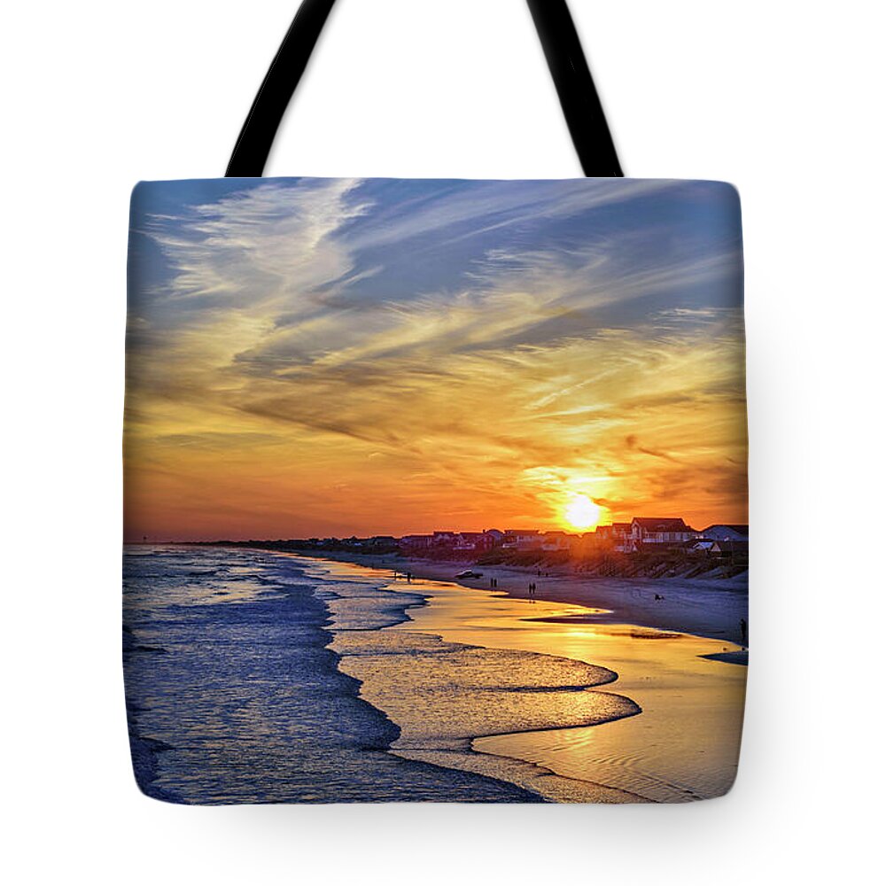 Sunset Tote Bag featuring the photograph Beach Bum by DJA Images