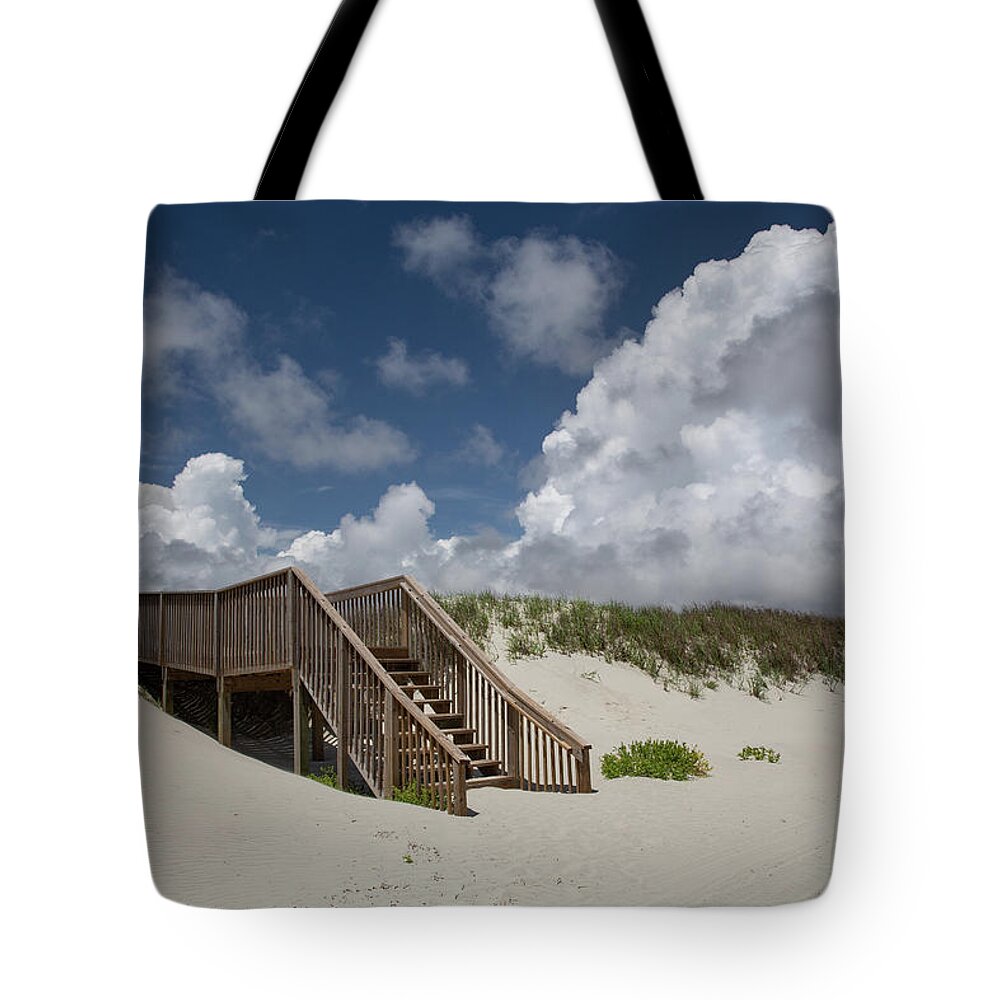 Beach Tote Bag featuring the photograph Beach Clouds by Jim Neal