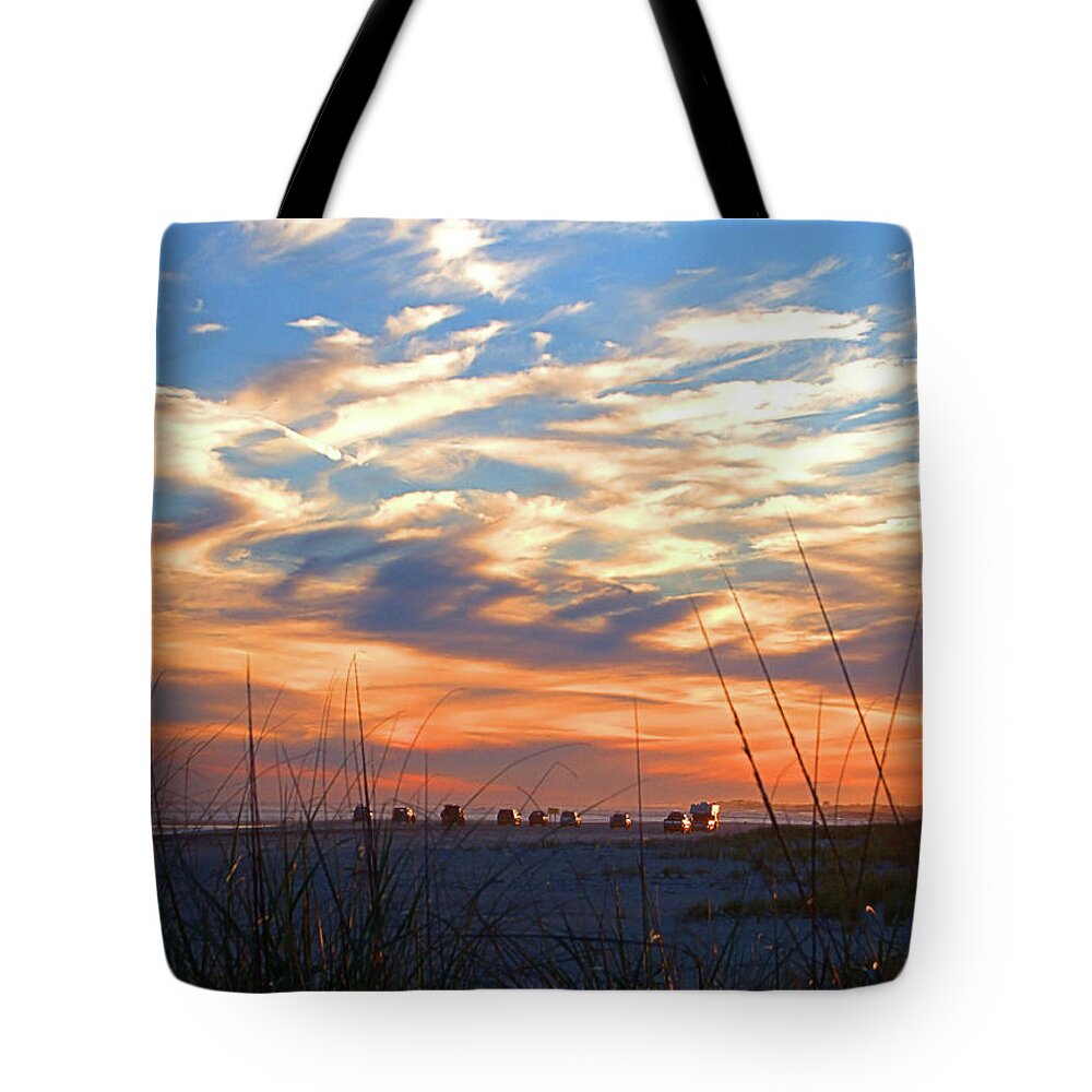 Seas Tote Bag featuring the photograph Beach Fishing by Newwwman