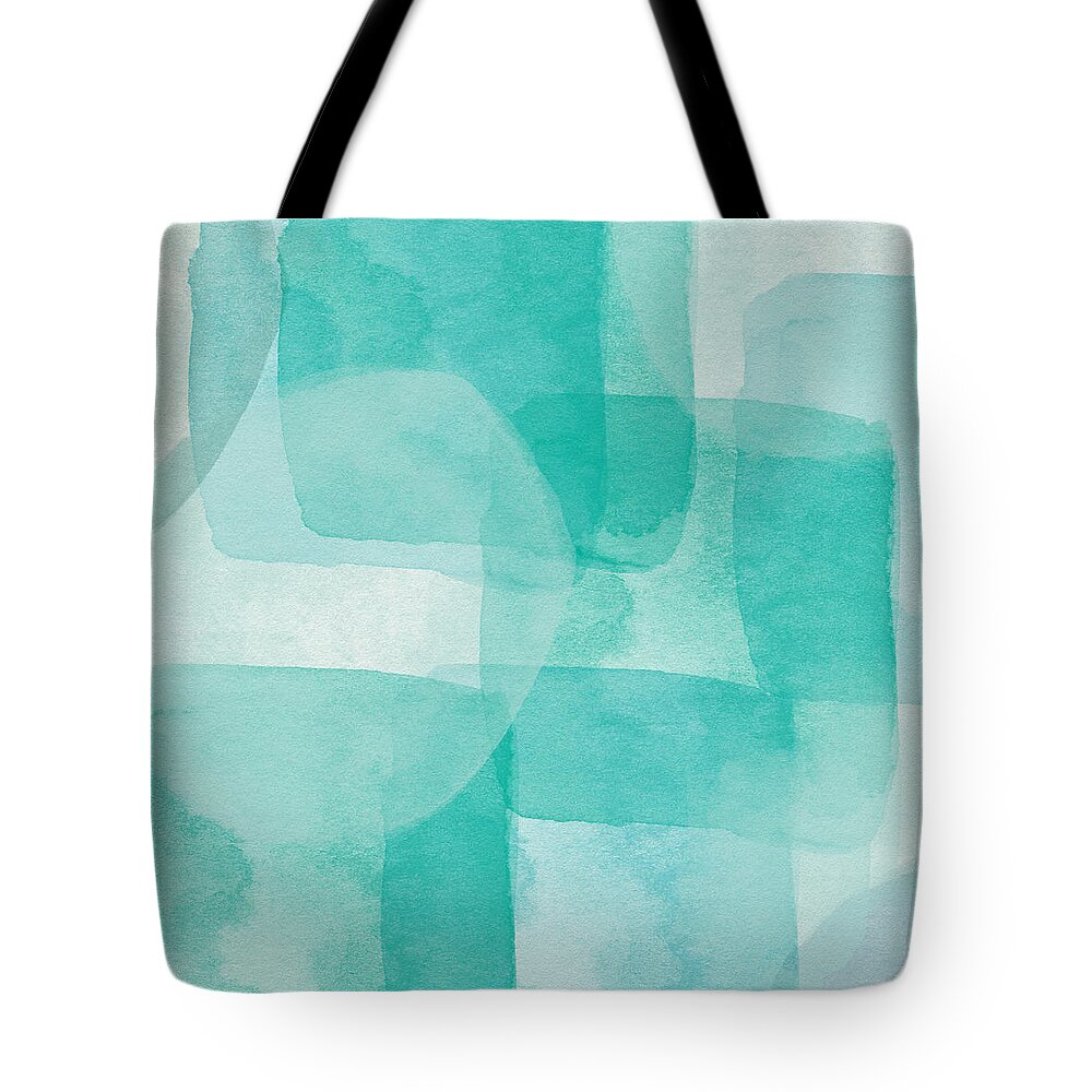 Abstract Tote Bag featuring the painting Beach Glass- Abstract Art by Linda Woods by Linda Woods