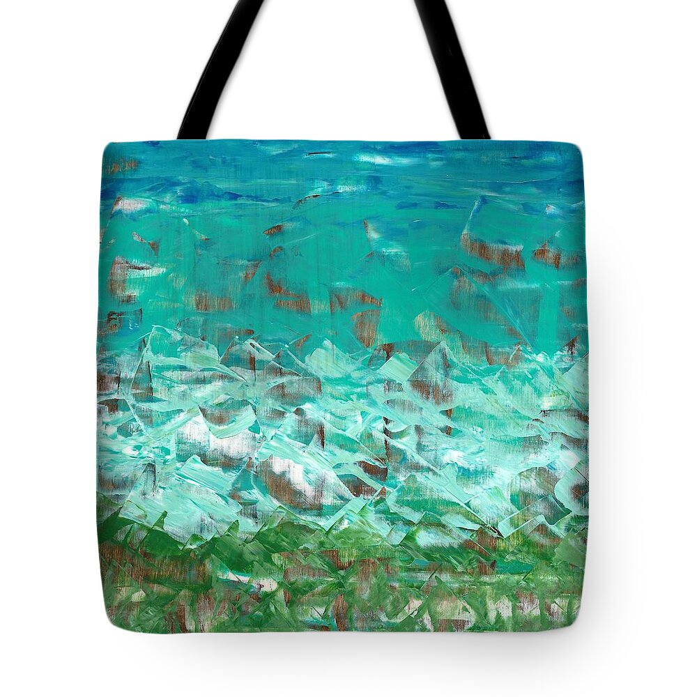 Beach Tote Bag featuring the painting Beach glass by Monica Martin