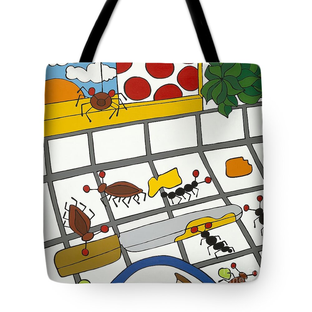 Ants Tote Bag featuring the painting Beach House by Rojax Art