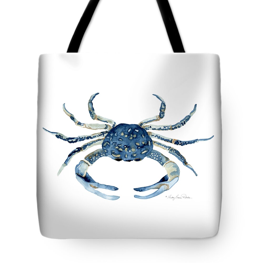 Sea Life Tote Bag featuring the painting Beach House Sea Life Blue Crab by Audrey Jeanne Roberts