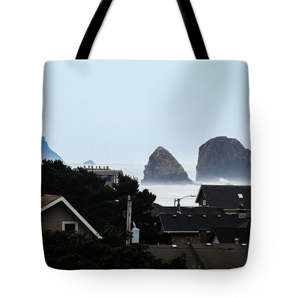 Susan Molnar Tote Bag featuring the photograph Beach House View by Susan Molnar
