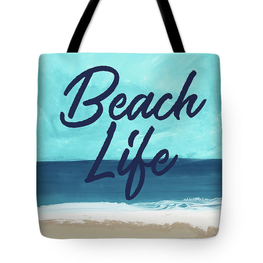 Beach Life Tote Bag featuring the mixed media Beach Life- Art by Linda Woods by Linda Woods