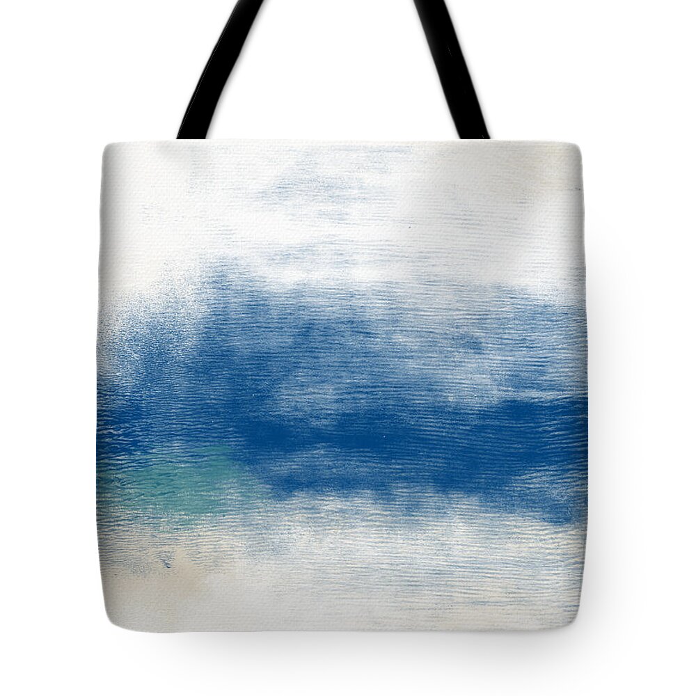 Beach Tote Bag featuring the mixed media Beach Mood Landscape- Art by Linda Woods by Linda Woods