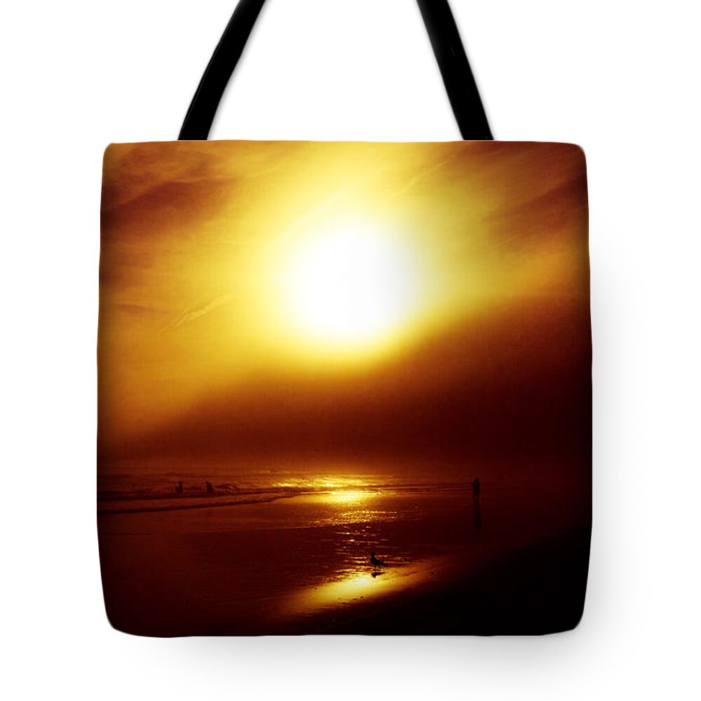Sun Tote Bag featuring the photograph Beach night light.. by Lewis Gilbert