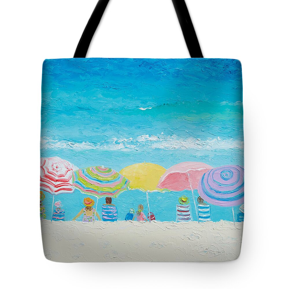Beach Tote Bag featuring the painting Beach Painting - Color of Summer by Jan Matson