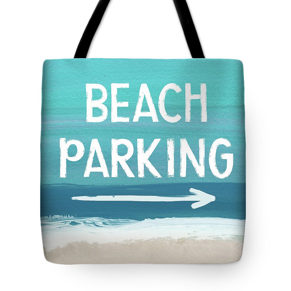 Beach Life Tote Bag featuring the mixed media Beach Parking- Art by Linda Woods by Linda Woods