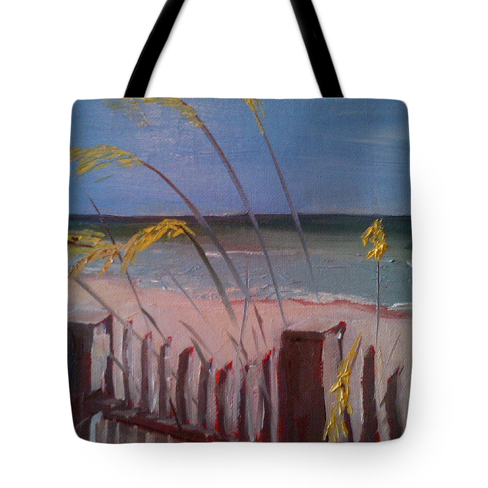 Beach Tote Bag featuring the painting Beach by Sheila Romard