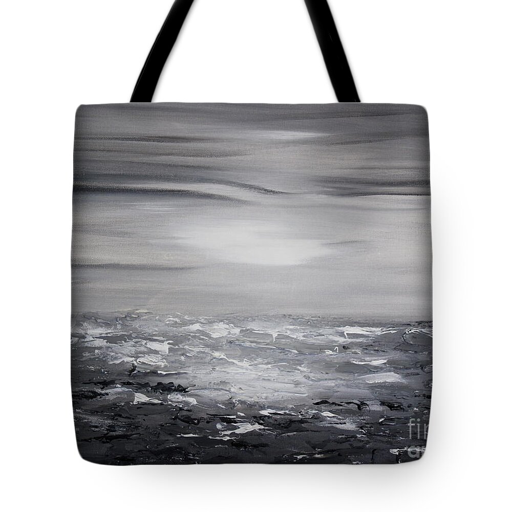 White Tote Bag featuring the painting Beach Side by Preethi Mathialagan