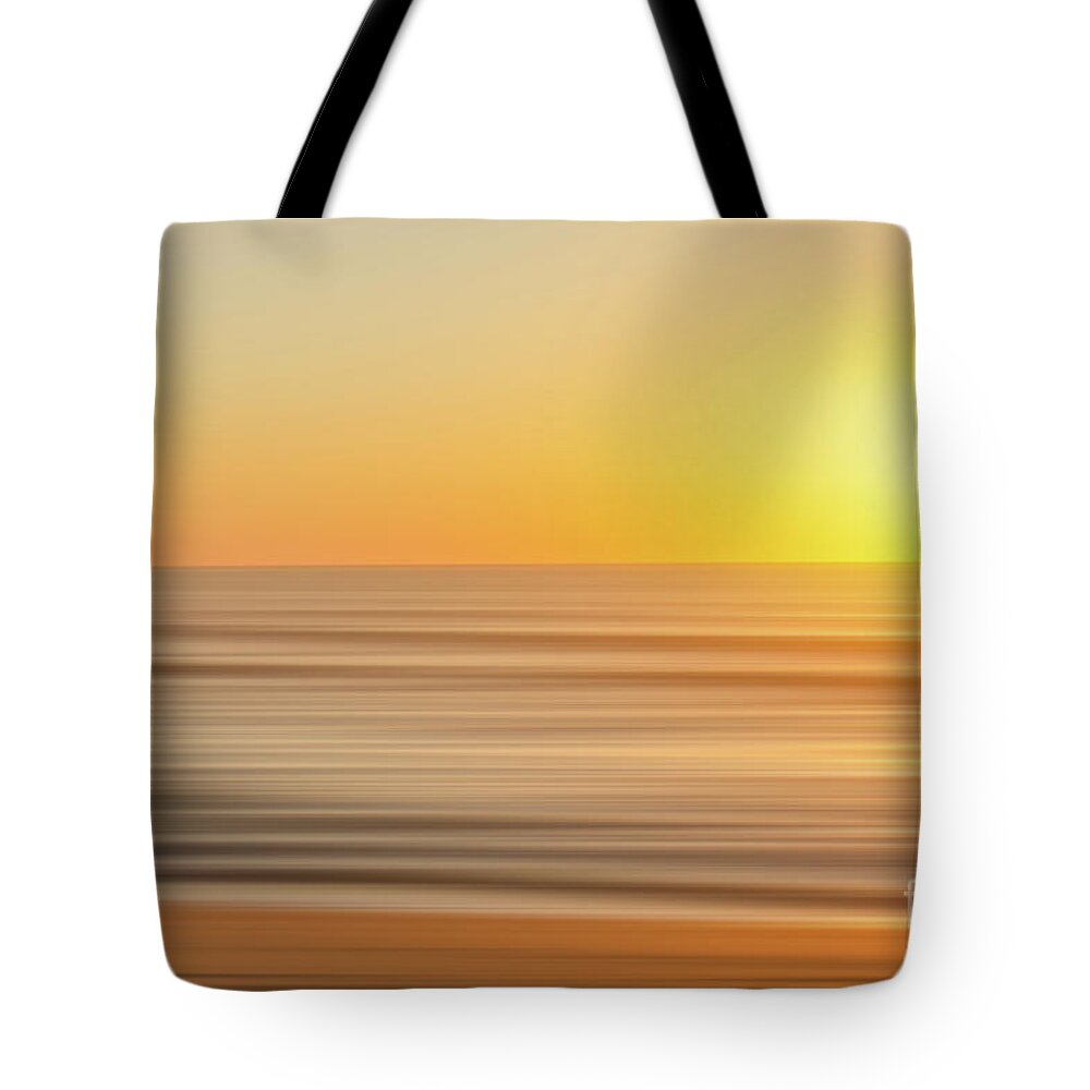 Beach Sunrise Blur Tote Bag featuring the digital art Beach Sunrise Blur by Randy Steele