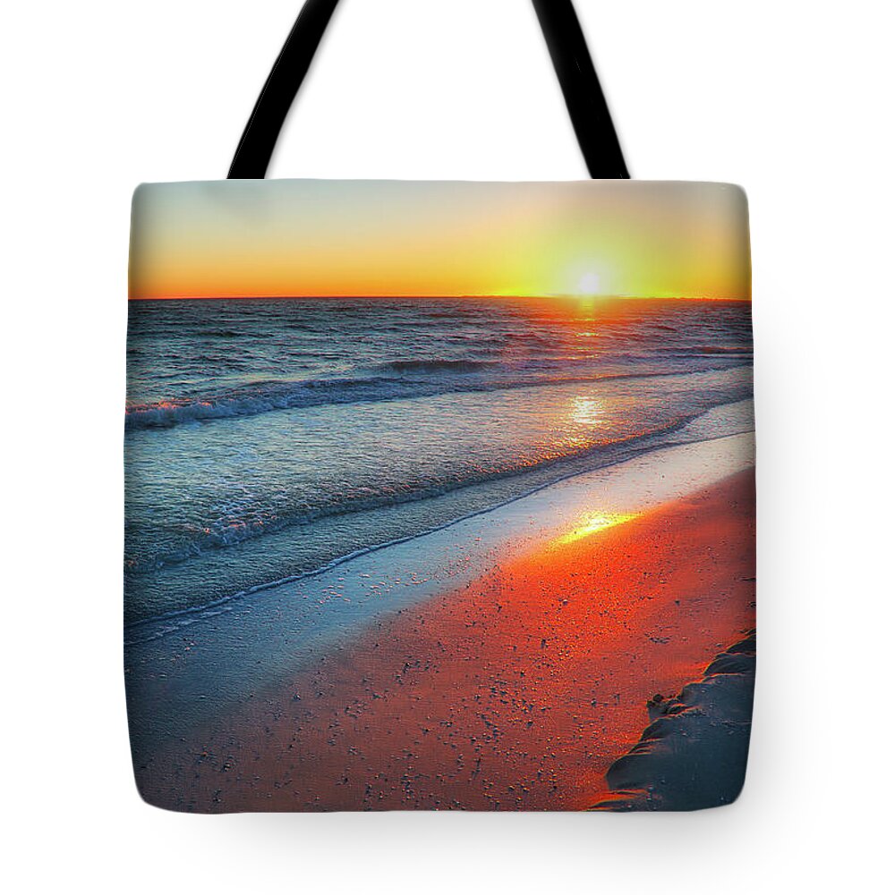 Ft Myers Beach Tote Bag featuring the photograph Beach Sunset by Nunweiler Photography