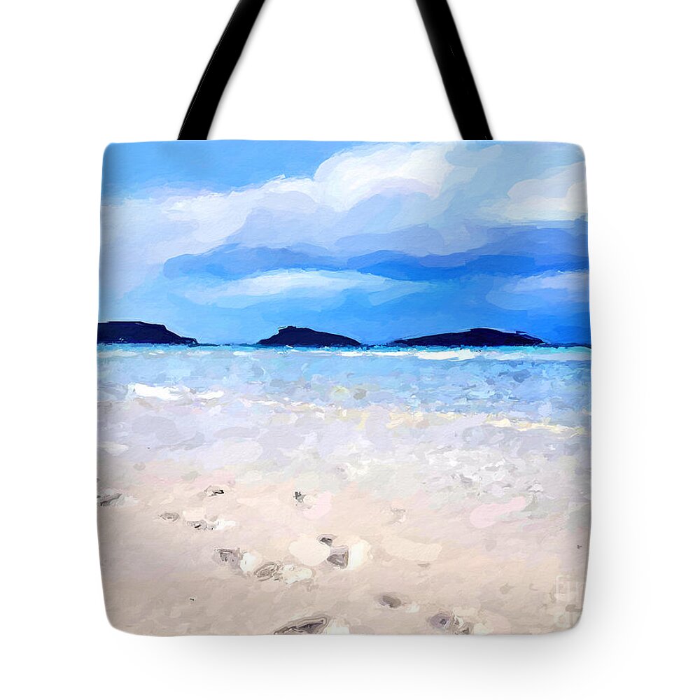 Anthony Fishburne Tote Bag featuring the digital art Beach walk by Anthony Fishburne