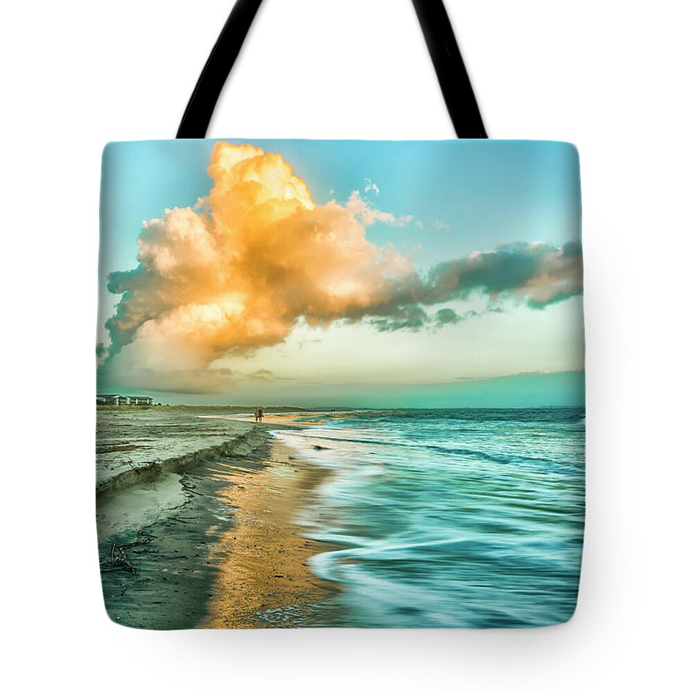 Georgia Tote Bag featuring the photograph Beach Walk by Ray Silva