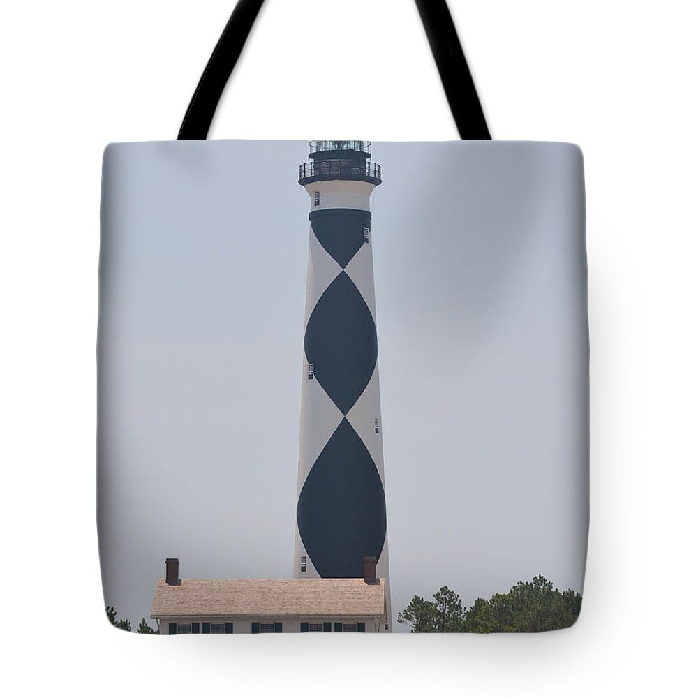 Cape Lookout Tote Bag featuring the photograph Beacon on Cape Lookout by Dan Williams