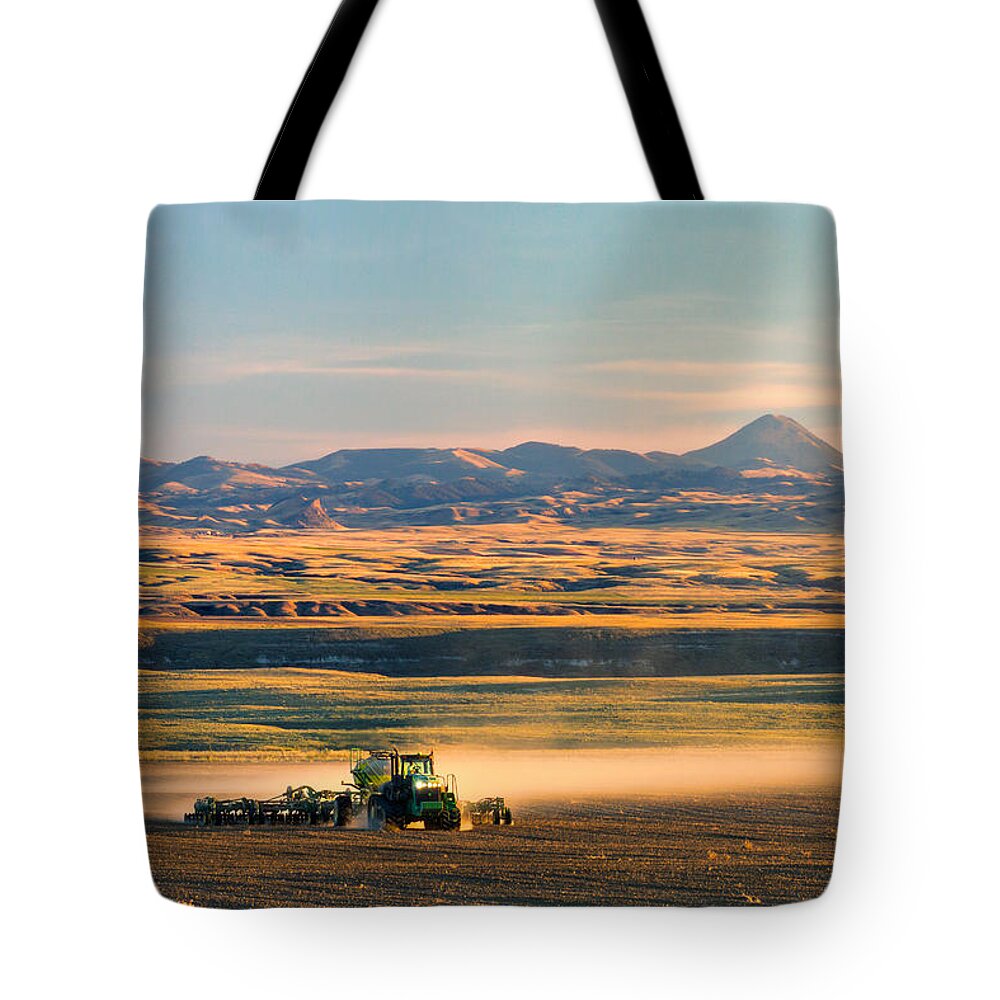 Farmer Tote Bag featuring the photograph Bear Paw Seeding by Todd Klassy