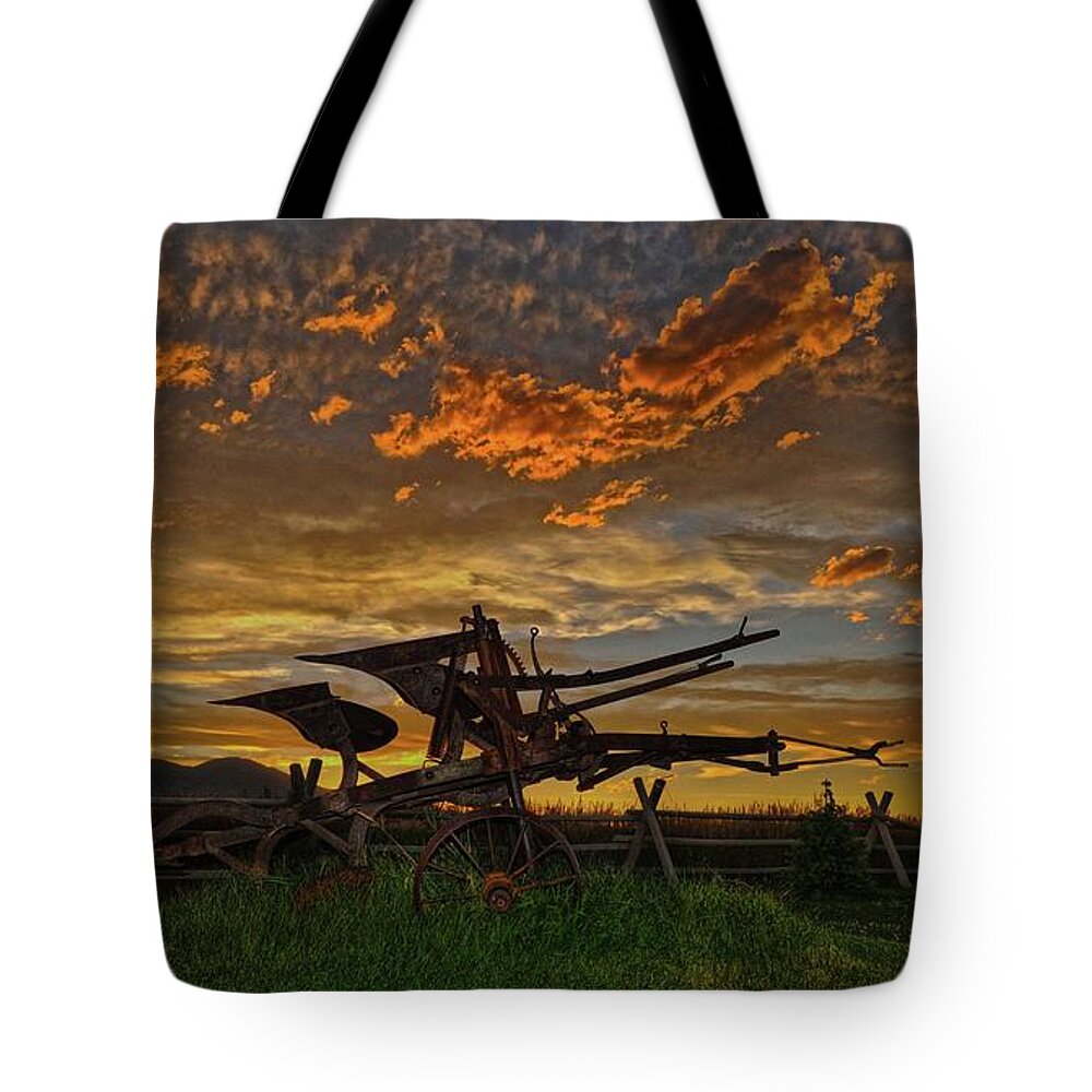 Sunset Tote Bag featuring the photograph Beartooth Plow by Amanda Smith