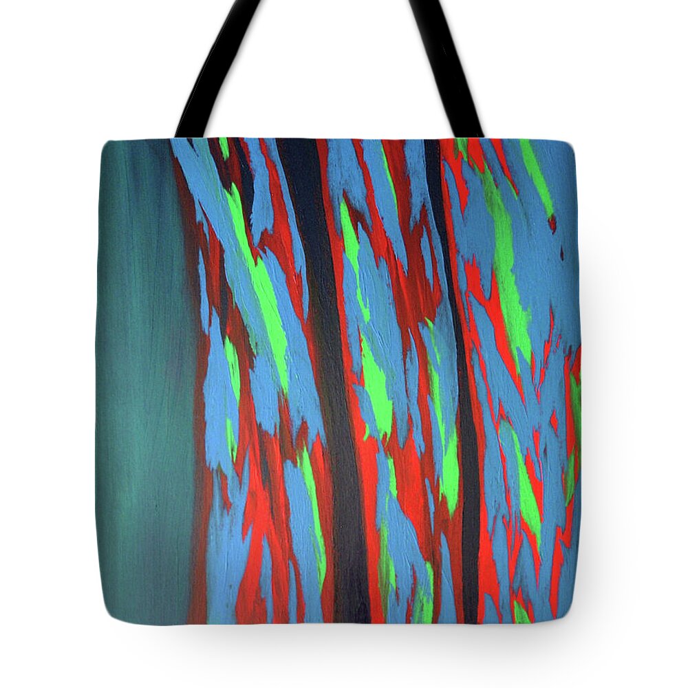 Eucalyptus Trees Tote Bag featuring the painting Beauties by Karen Nicholson