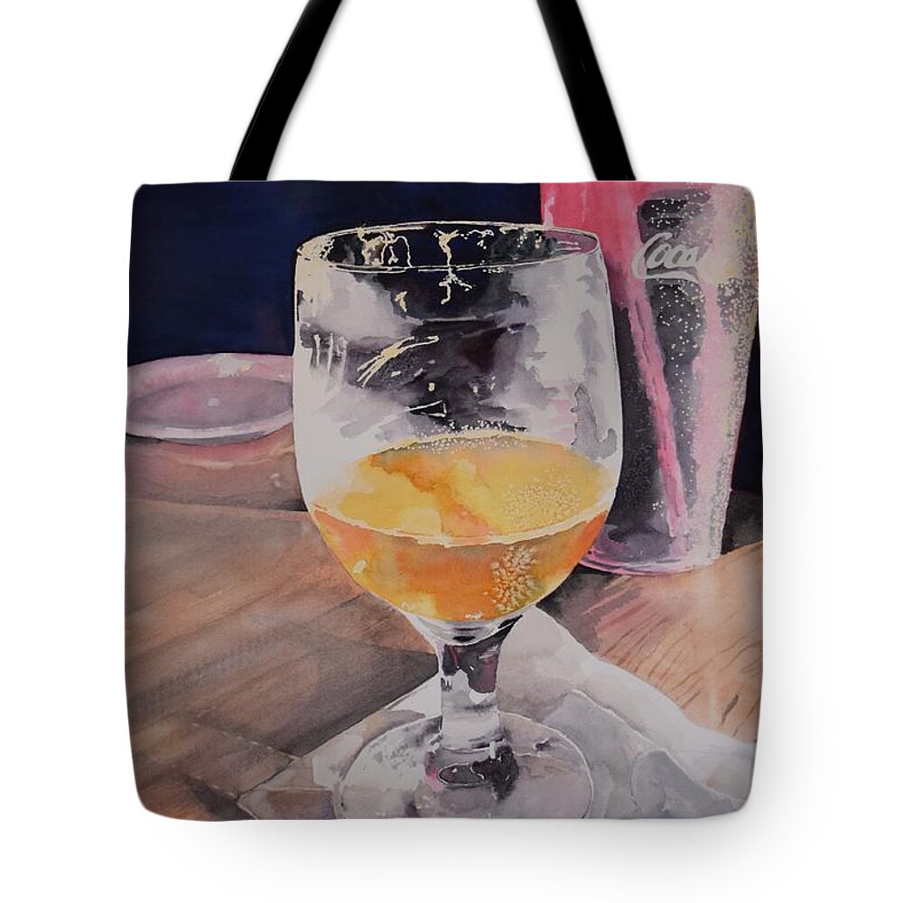 Beer. Beer Glass Tote Bag featuring the painting Beautiful Brew by Celene Terry