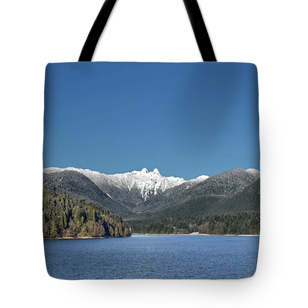 Alex Lyubar. Beautiful Capilano Lake - Our Drinking Water By Alex Lyubar. Vancouver - Canada Tote Bag featuring the pyrography Beautiful Capilano Lake - our drinking water by Alex Lyubar