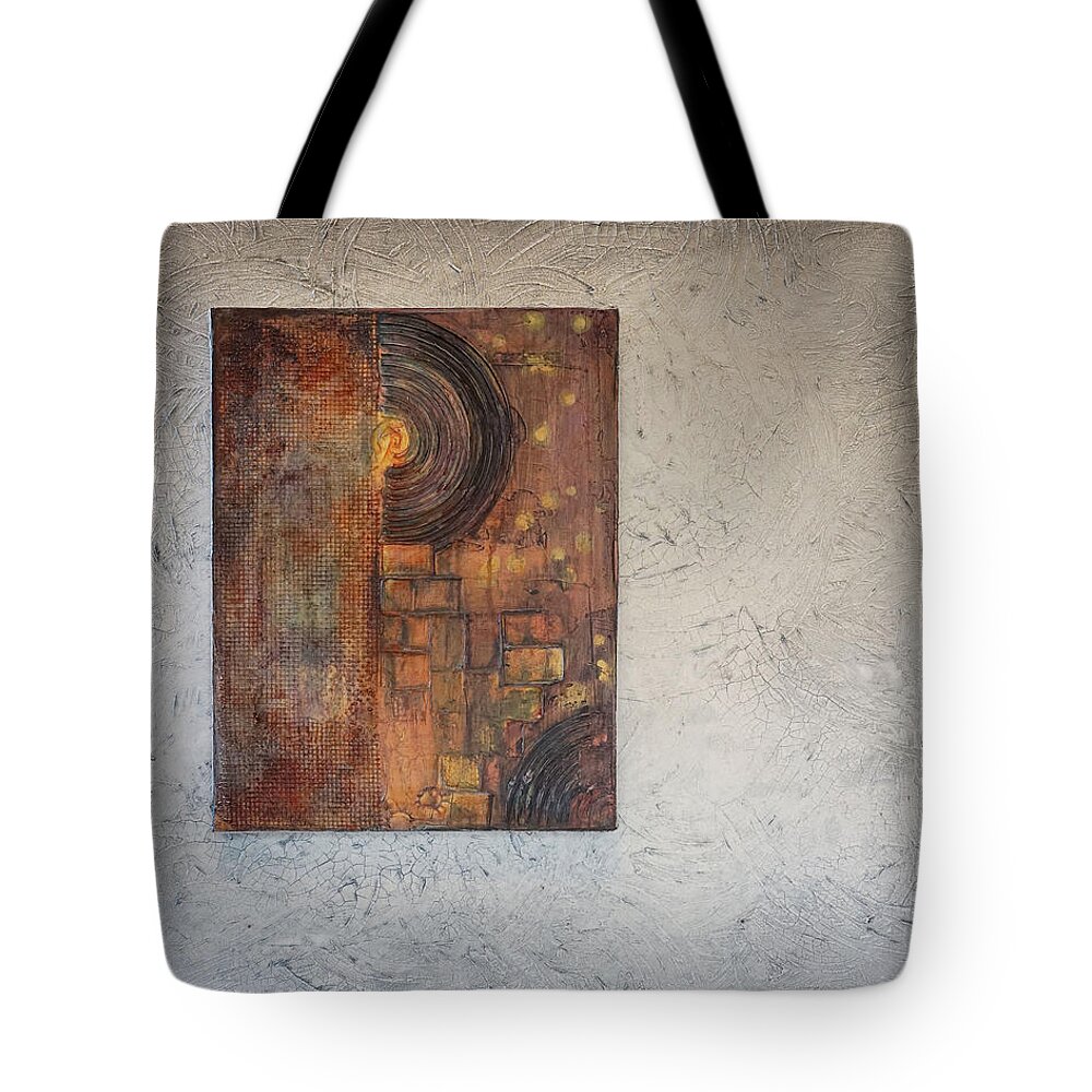 Acrylic Tote Bag featuring the painting Beautiful Corrosion Too by Theresa Marie Johnson