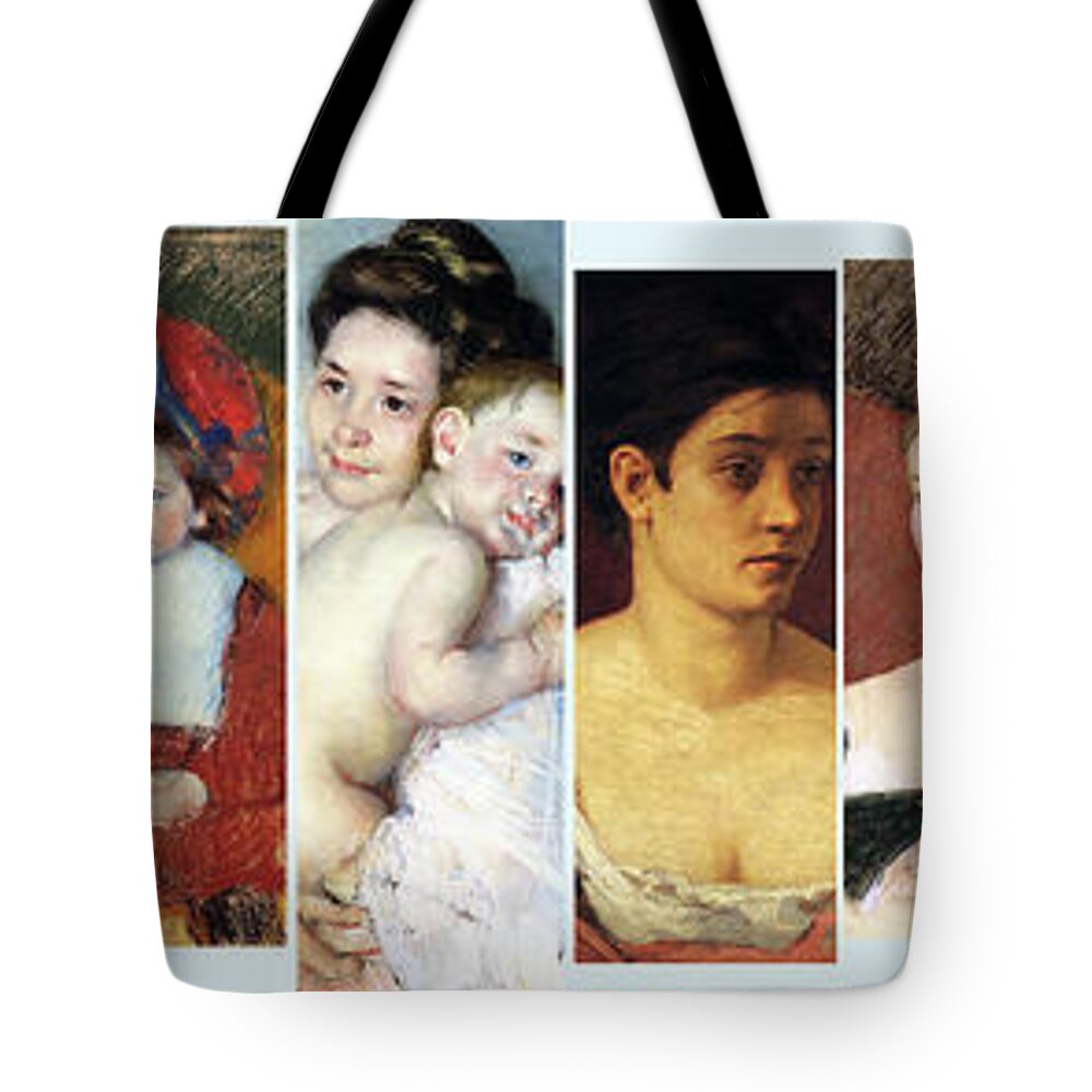 Mary Stevenson Cassatt Tote Bag featuring the digital art Beautiful Faces by David Bridburg