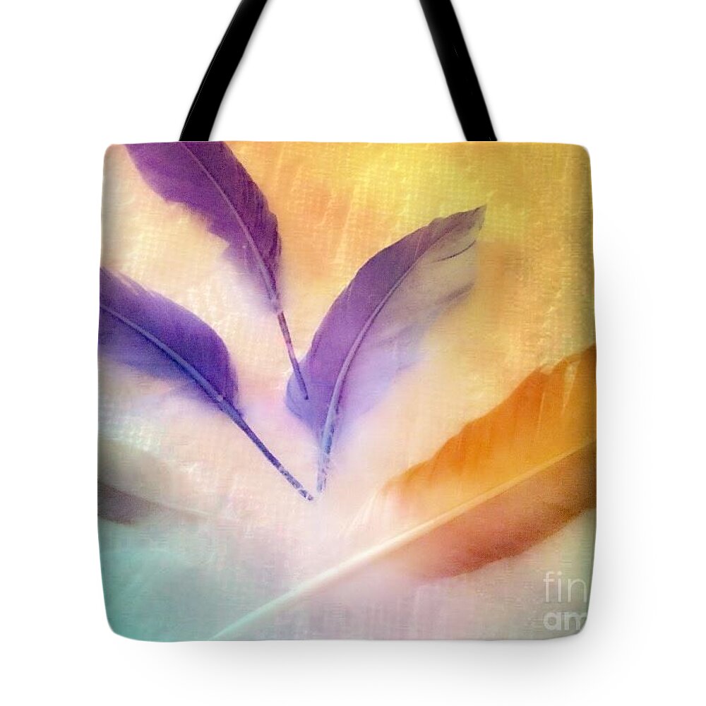 Colorful Feathers Tote Bag featuring the photograph Beautiful Feathers by Lavender Liu