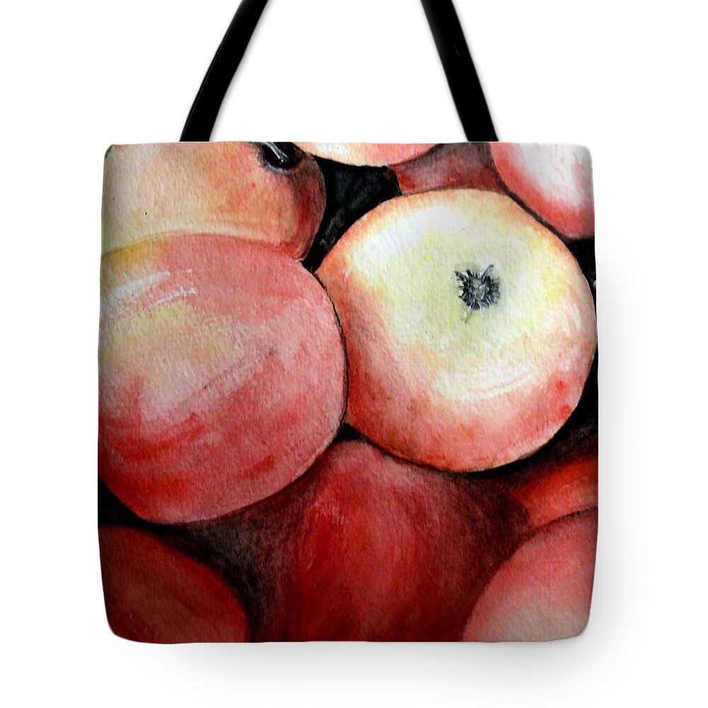Apples Tote Bag featuring the painting Beautiful Gala Apples by Carol Grimes