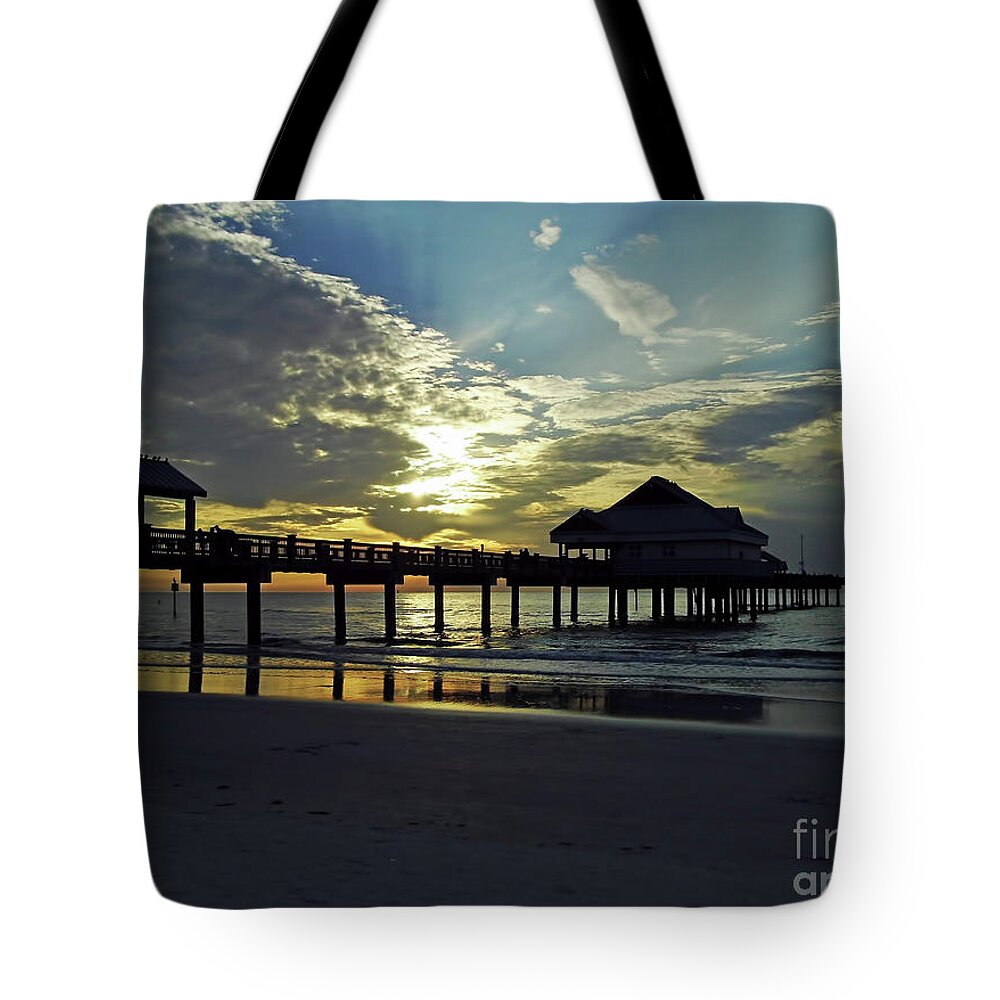 Sunset Tote Bag featuring the photograph Beautiful Pier 60 Sunset by D Hackett
