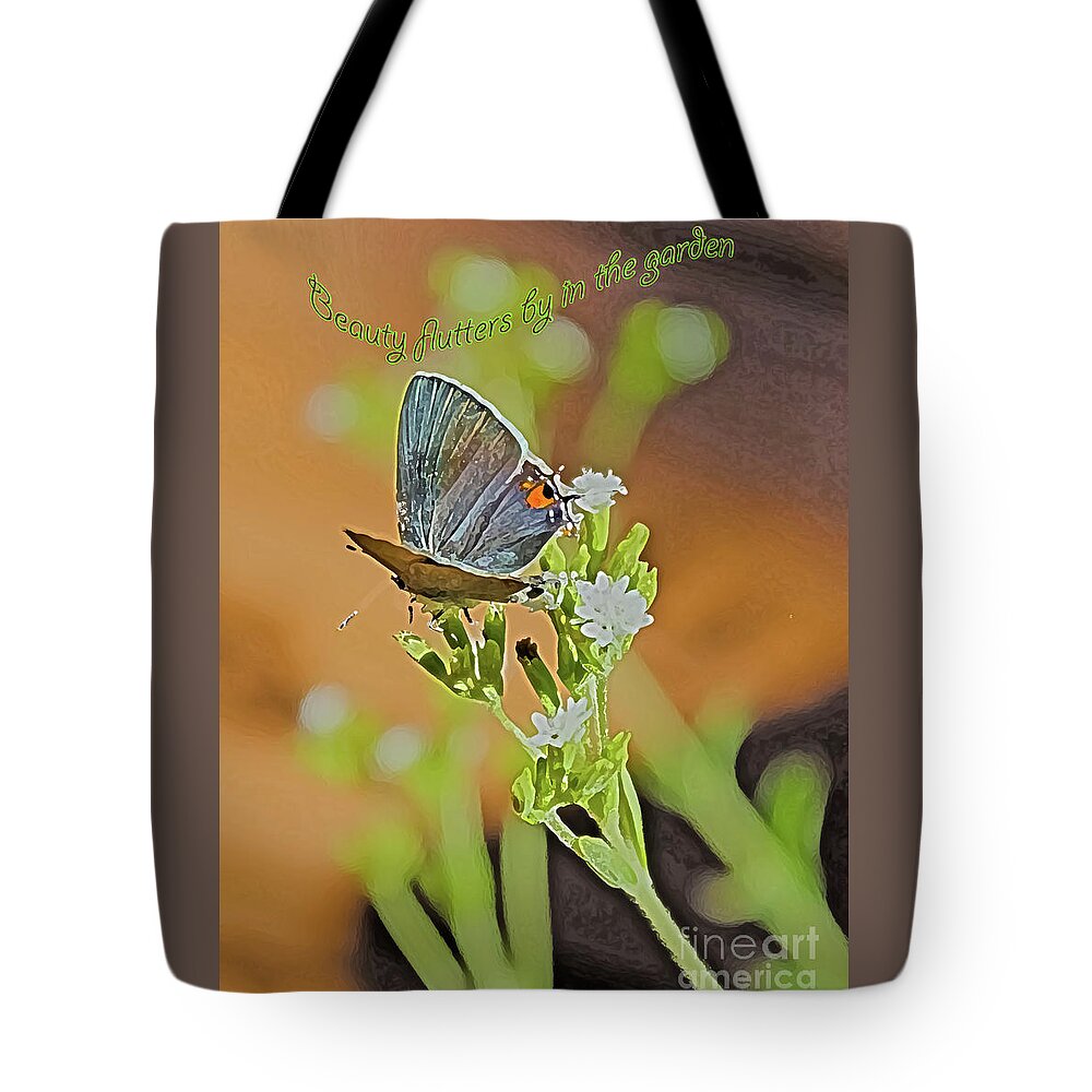 Beauty Tote Bag featuring the photograph Beauty Flutters By by Barbara Dean
