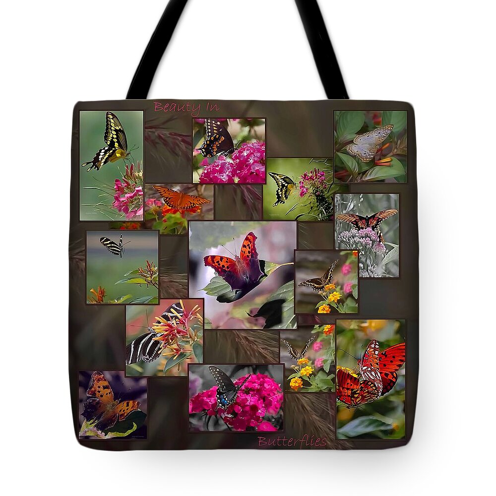 Butterfly Tote Bag featuring the photograph Beauty in Butterflies by DigiArt Diaries by Vicky B Fuller