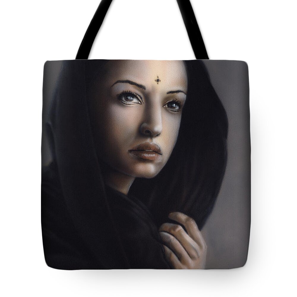 North Dakota Artist Tote Bag featuring the painting Beauty of India by Wayne Pruse