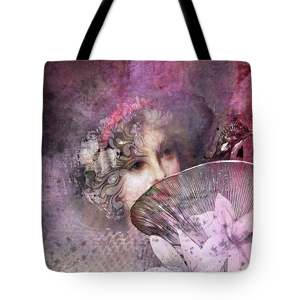 Lady. Bird Tote Bag featuring the digital art Beauty by Sue Masterson