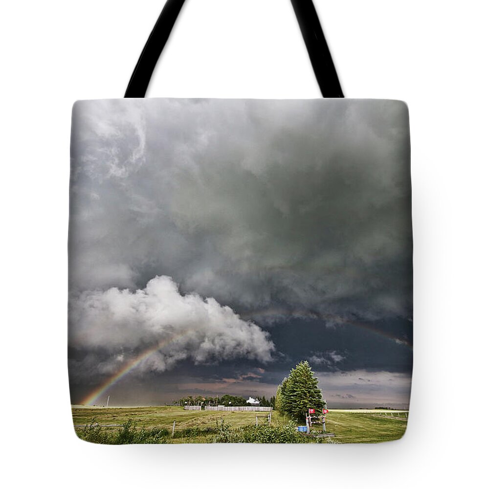 Rainbow Tote Bag featuring the photograph Beauty within Darkness by Ryan Crouse
