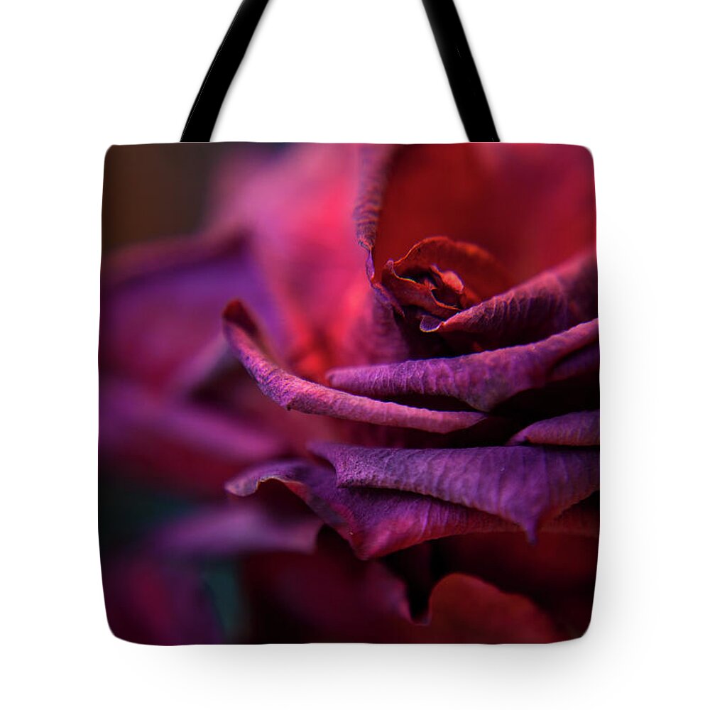 Red Tote Bag featuring the photograph Beauty's Rose by Theresa Tahara