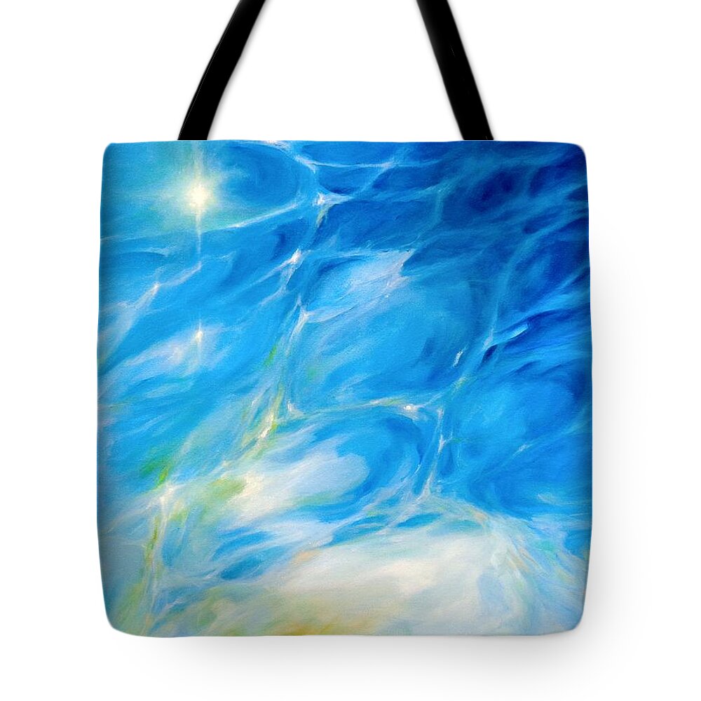 Water Tote Bag featuring the painting Becoming Crystal Clear by Dina Dargo