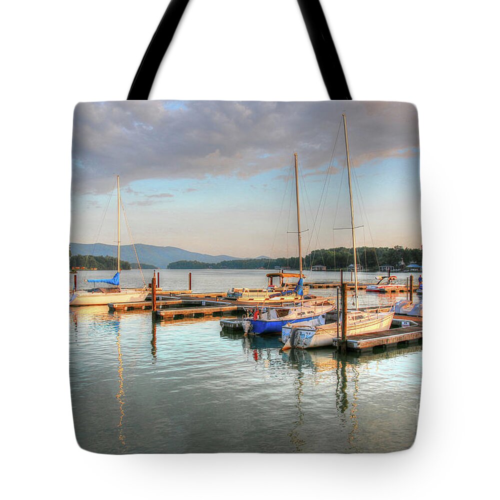Smith Mountain Lake Tote Bag featuring the photograph Bedford VA Virginia - Smith Mountain Lake - Sunset by Dave Lynch
