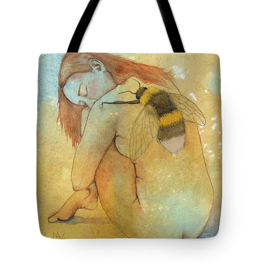 Bee Tote Bag featuring the painting Bee Loved by Marie Stone-van Vuuren