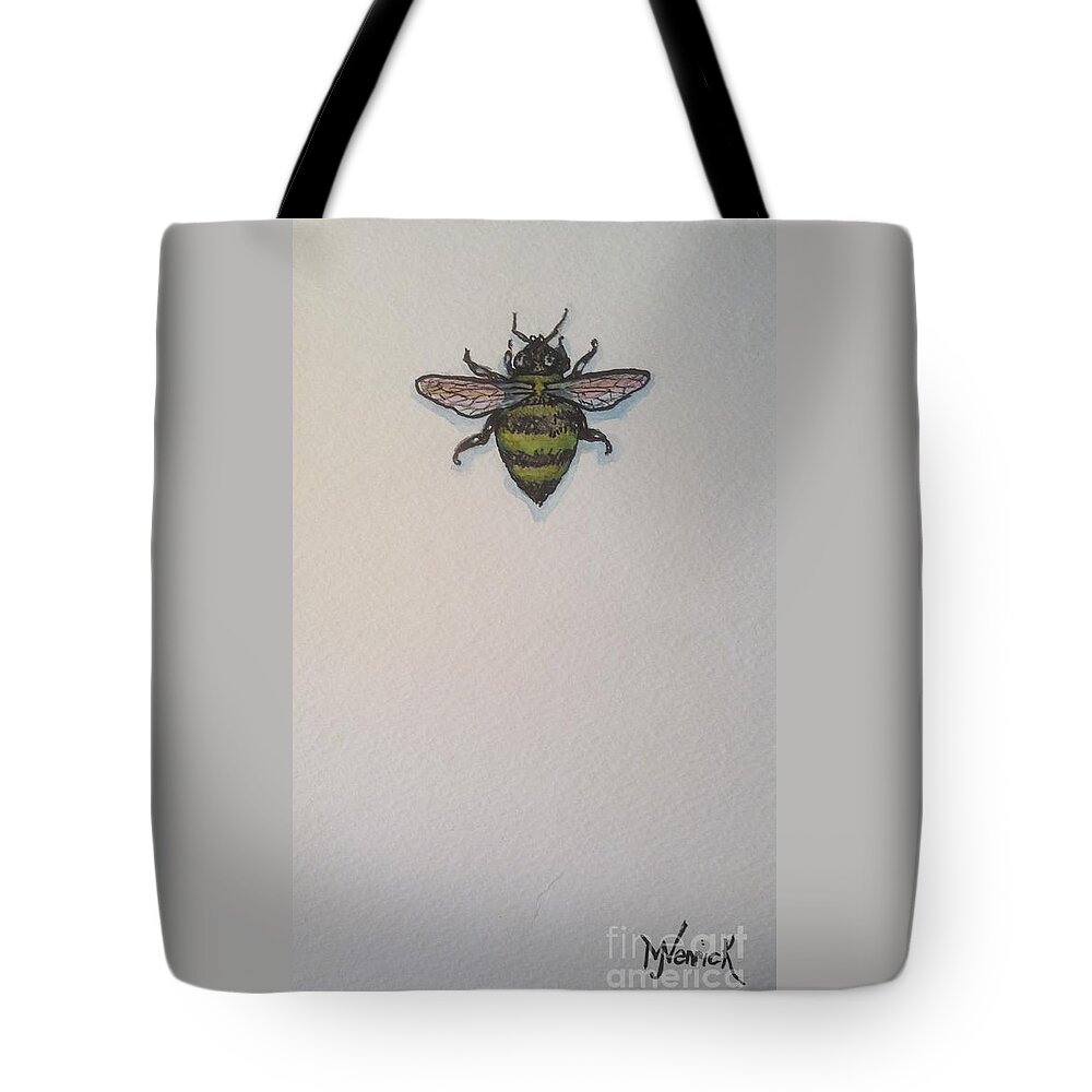 Bee Tote Bag featuring the painting Bee by M J Venrick