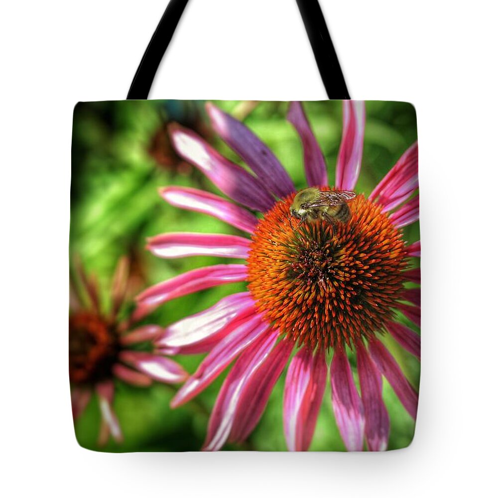 Bee Tote Bag featuring the photograph Bee Sitting Pretty by Buck Buchanan