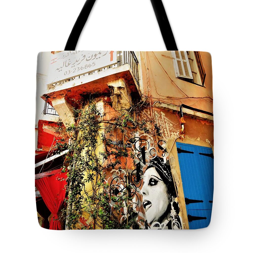 Beirut Tote Bag featuring the photograph Beirut Home tagged with Fayrouz by Funkpix Photo Hunter